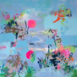 A Kiss in Tokyo by Alexander Rhys - Original Painting on Stretched Canvas sized 39x39 inches. Available from Whitewall Galleries