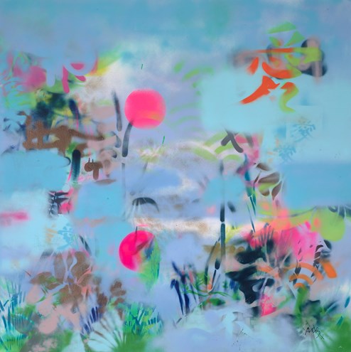 A Kiss in Tokyo by Alexander Rhys - Original Painting on Stretched Canvas